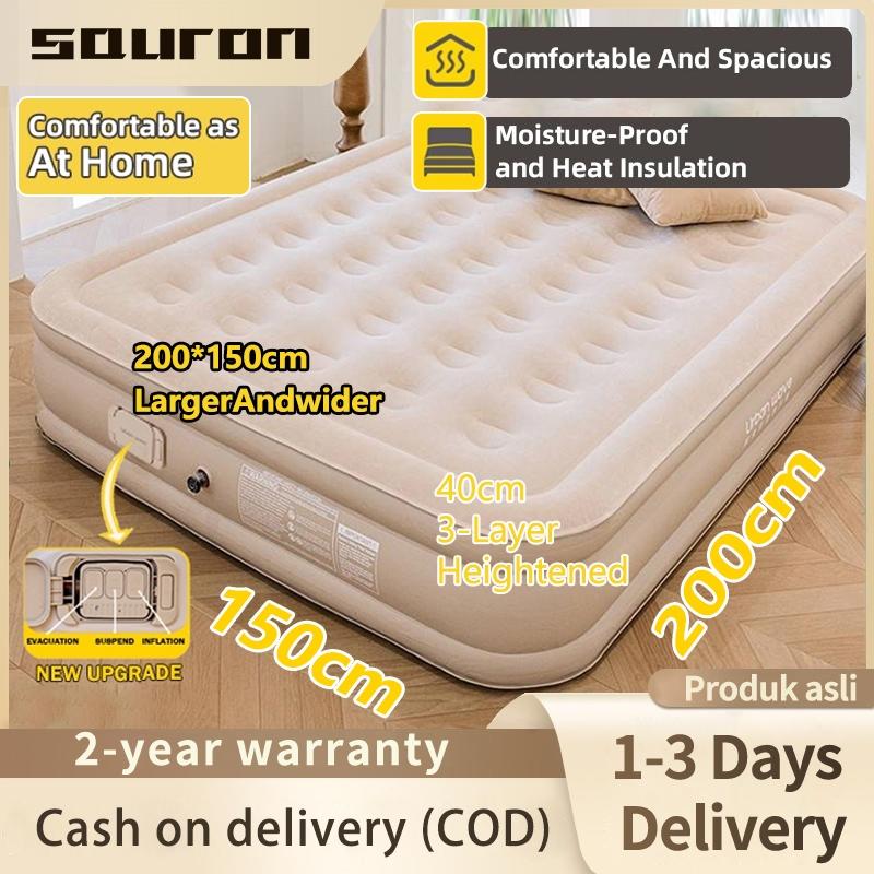 Inflatable mattress with electric air pump outdoor camping moisture ...