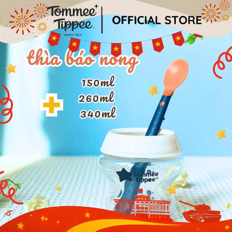 Thìa Ăn Dặm Báo Nóng Heat Sense - Có Sẵn Bình PP Tommee Tippee Nhiều Size