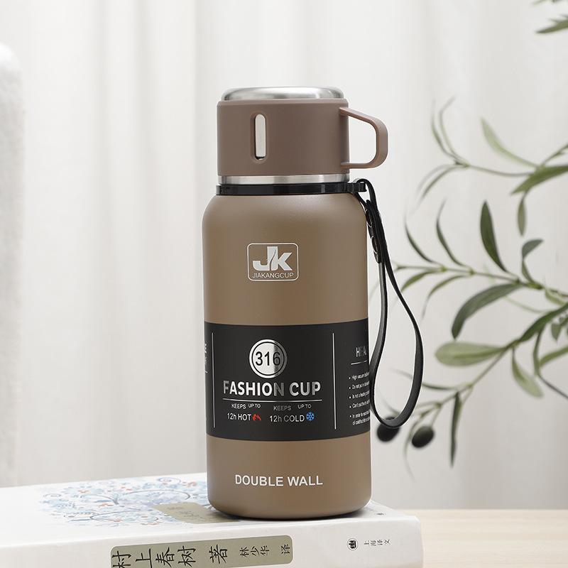 Bình giữ nhiệt inox 316 cao cấp 800ml 1000ml chính hãng JK giữ nhiệt 24h có cốc kèm theo bình nhiệt JK12h
