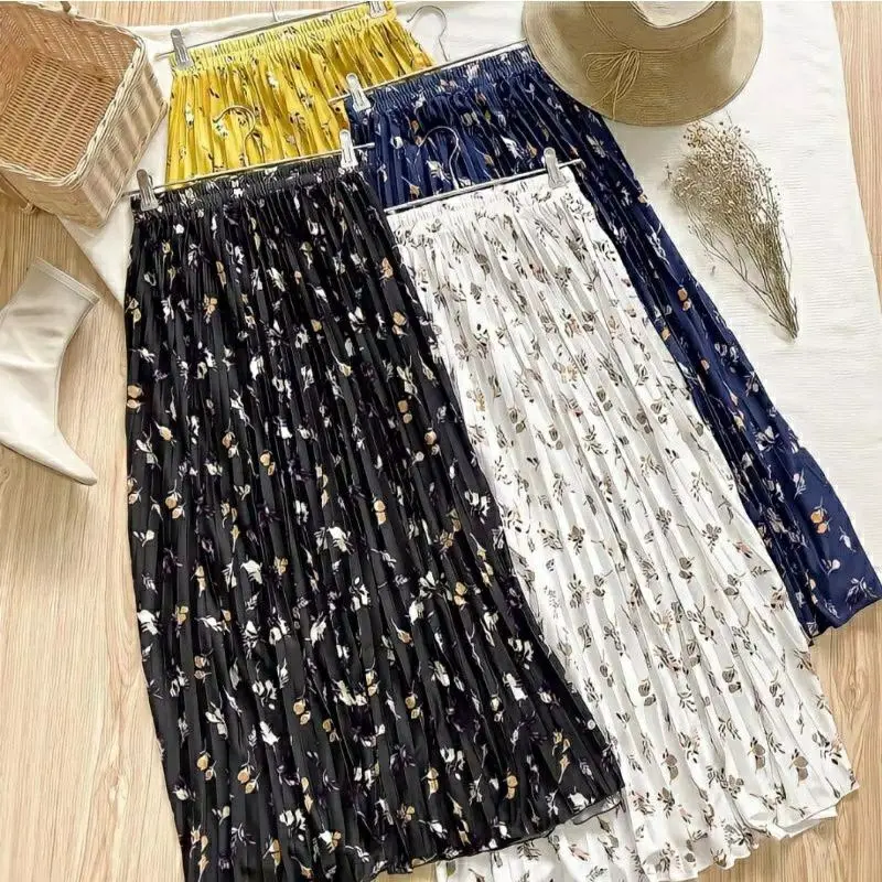 ROK SKIRT BUNGA ROK PLISKET MOTIF BUNGA / ROK PLISKET BUNGA / ROK PLISKET MURAH MERIAH