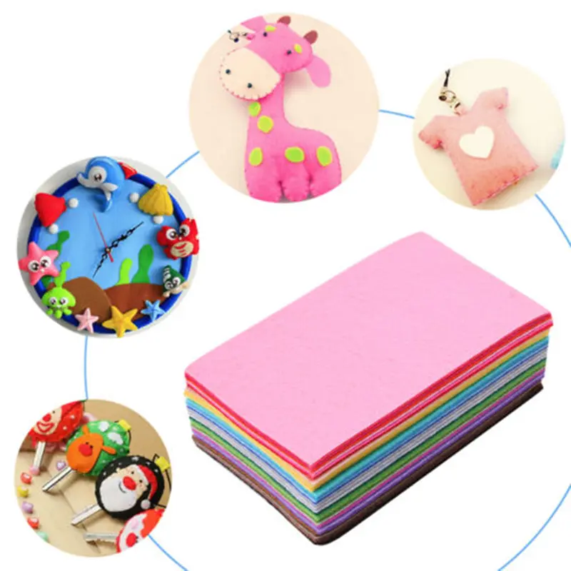 Tấm Vải Nỉ Không Dệt Mềm Cho Trẻ Em, 40 Miếng, Màu Sắc Hỗn Hợp, Tự Làm, Chắp Vá Thủ Công 1