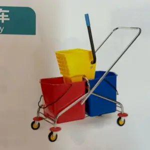 Double Bucket Mop Press Wringer 46 L / Ember dengan Pemeras (Besi)