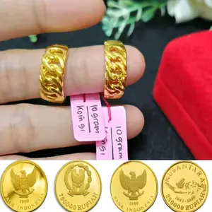 cincin model rantai viral bahan koin asli 1997 paling laris Rings