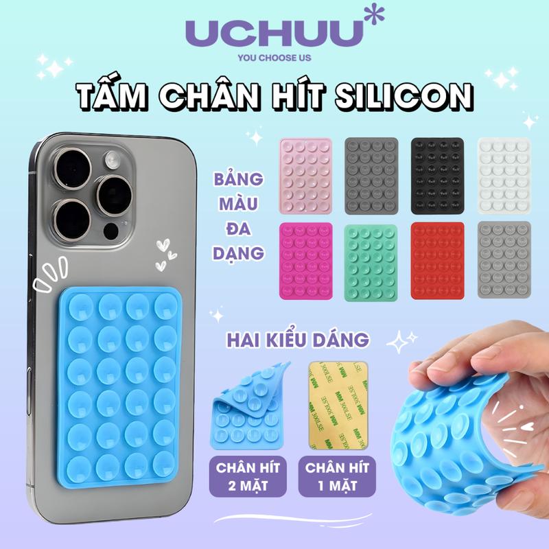 Tấm Chân Hít Silicon UCHUU Giá Đỡ Điện Thoại Dán Tường, Gương Kính Đa Năng Siêu Dính, Tái Sử Dụng