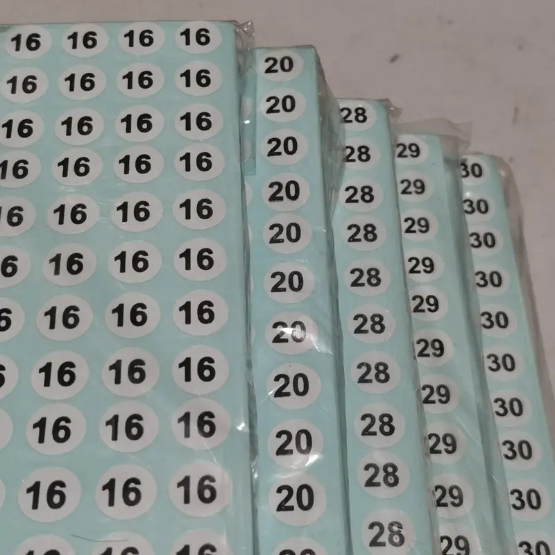 Stiker Size Tempel Angka / Nomor 0 - 40 (1 Lembar) 4