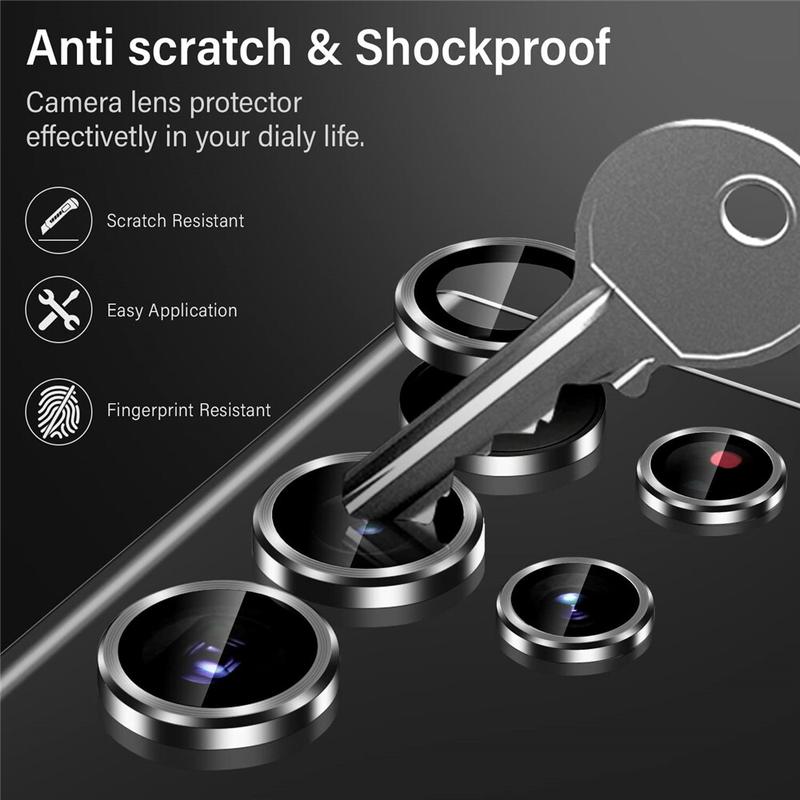 Product Introduction of 【Automatic installation】Glass HD Lens Protector For Samsung S24 S23 S22 Ultra Camera Tempered Glass For Samsung S24 Plus Alloy 9H Lens Film Accessories Metal 7