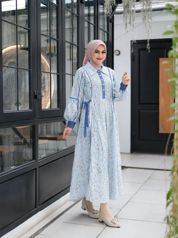 ADINDA & Co- MIDI DRES KATUN BORDIR Gamis Midi terbaru 2
