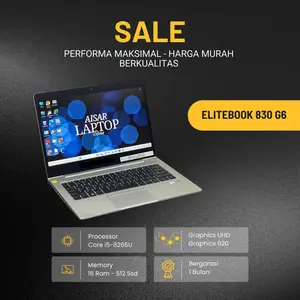 AISAR Laptop Elitebook 830 G6 Core i5-8365U RAM 16GB SSD 512GB UHD Graphics 620 Performa Maksimal Harga Murah Berkualitas