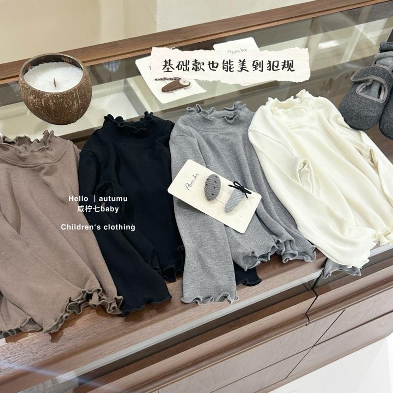    Tbaby-Phom nhỏ   Áo thun giữ nhiệt cổ 3p nhún viền 2 tầng mix match chất mềm nhũn siêu đẹp cho bé gái 