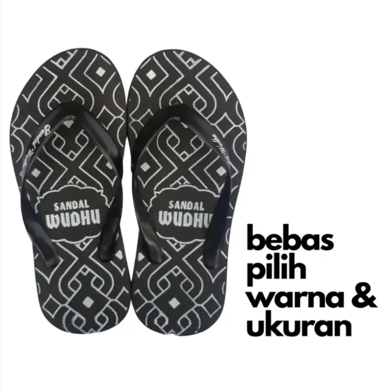 sandal jepit wudhu motif batik pria dewasa termurah