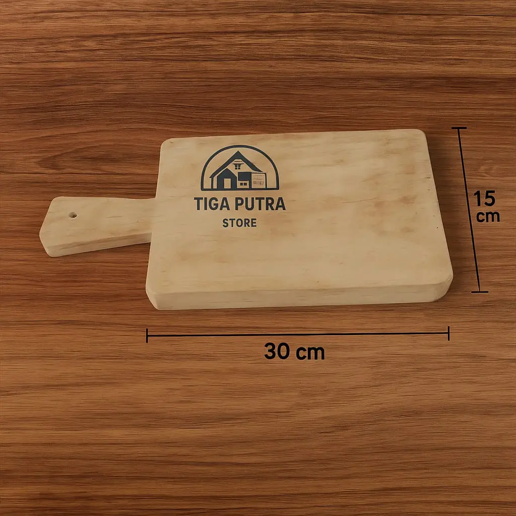 Talenan Kayu Jati Gagang Talenan Ping Pong – Serbaguna Estetik Ukuran 30x10 & 30x15