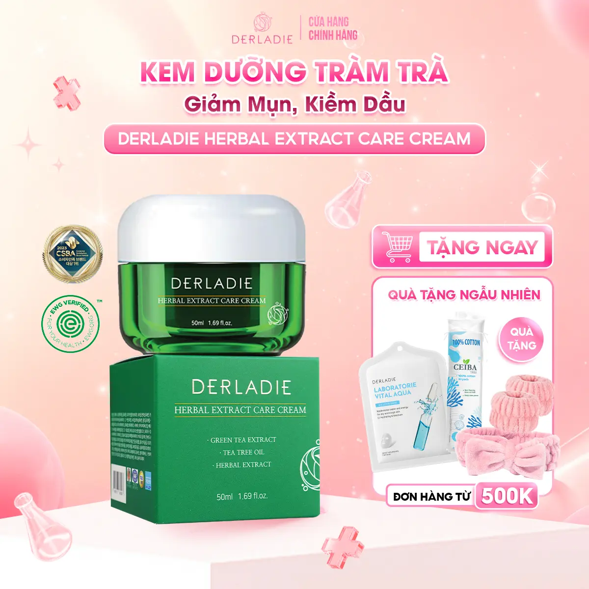 Kem Dưỡng Tràm Trà Derladie Herbal Extract Care Cream 50ml Chăm Sóc Da Dưỡng Ẩm Da