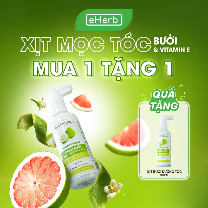 [MUA 1 TẶNG 1] Xịt Mọc Tóc Bưởi MILAGANICS - Serum Dưỡng Tóc Vitamin E Thiên Nhiên EHERB Giảm Rụng Dùng Được Cho Mẹ Bầu Women Mỹ Phẩm Việt Nam