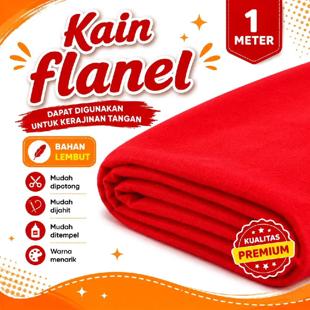 Kain flanel 1 meter kerajinan tangan