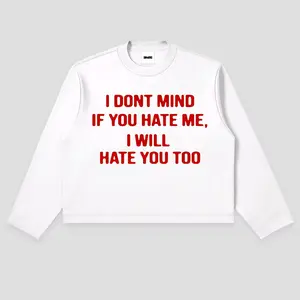 Dehated Longsleeve Boxyfit White I Don't Mind - Kaos Lengan Panjang Boxy Unisex Combed 20s