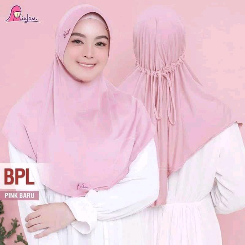 Jilbab BPL Miulan,jilbab instan,jilbab bergo tali serut. Kerudung Wanita Muslim Dewasa Nyaman Panjang Santai 4