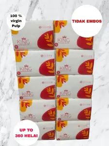 (10 PACK) TISU KING 360 HELAI TIDAK EMBOS, 100 % VIRGIN PULP ISI 10 PACK (10 PACK) TISU KING 360 HELAI TIDAK EMBOS, 100 % VIRGIN PULP ISI 10 PACK