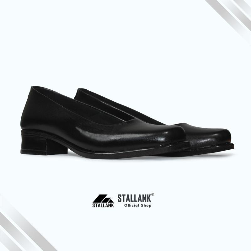 STALLANK || Sepatu Pantofel Kerja Wanita Asli Kulit Heels Shoes Hitam 0