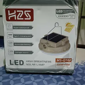 H2S Lampu LED Emergency UFO + Senter HS-Q188 Solar Panel 400w + 50w Baterai Lepas