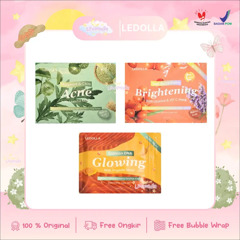 Le d'olla Serum Masker Muka Mugwort & Cica (Acne) Le Dolla Masker Muka Serum Salmon DNA (Glowing) Le De olla Masker Muka Serum Sea Buckthorn (Brightening) 0
