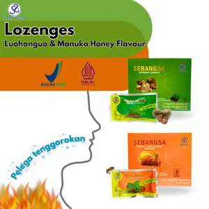 SEBANGSA PERMEN PELEGA TENGGOROKAN LOZENGES RASA PEPPERMINT LUO HAN GUO & MANUKA HONEY HALAL BPOM