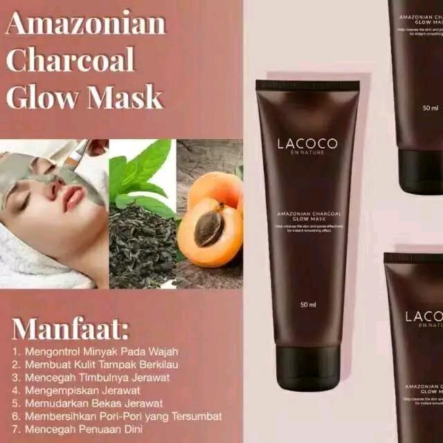 LACOCO AMAZONIAN CHARCOAL GLOW MASK/CMASK hempaskan bekas jerawat 2