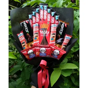 Buket snack pocky merah hitam merah cowo keren/ Hadiah wisuda / ulang tahun / Anniversary / snack ulang tahun / bingkisan / hadiah pacar / Buket murah / Buket bekasi / Hadiah /