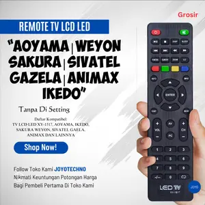 Remote Pengganti untuk TV Aoyama Ikedo Sakura Weyon Sivatel Gazela Animax LCD LED XY-1517