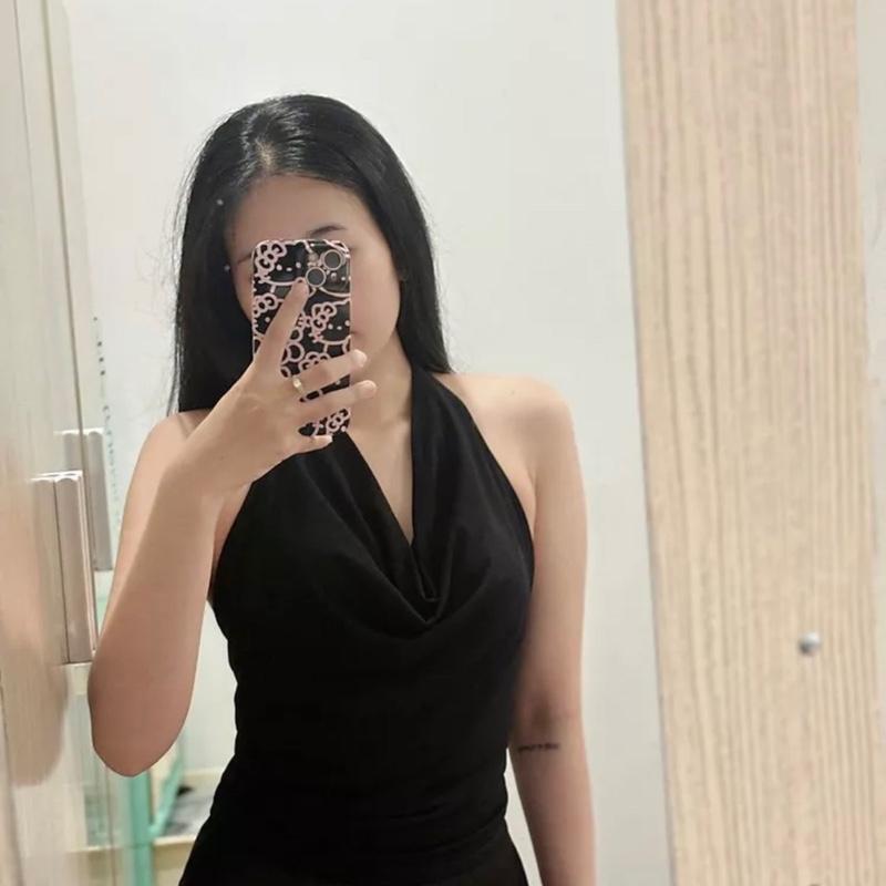 Áo kiểu cổ đổ hở lưng nữ form ôm đơn giản cá tính 2