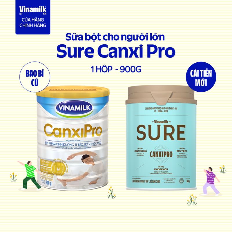 [Có thể nhận Bao bì Cũ/Mới] Sữa Cho Người Cao tuổi Vinamilk Canxi Pro - Hộp thiếc 900g