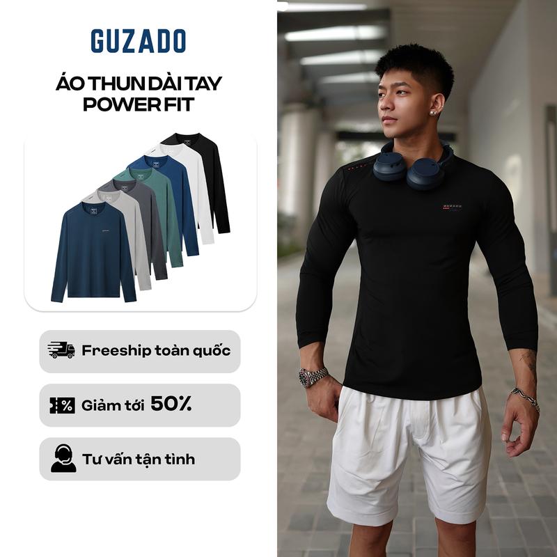 Áo Thun Dài Tay Sport GUZADO Áo Giữ Nhiệt Cổ Tròn Vải Thun Công Nghệ Heatech Giữ Nhiệt, Co Giãn Thoáng Khí Tập Gym Chơi Thể Thao Thoải Mái GDT02