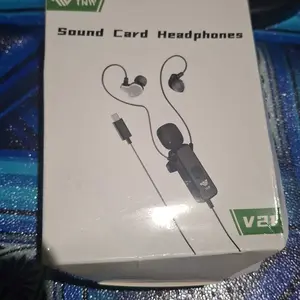 TNW V21 Wired Soundcard Headset 2in1 Bluetooth Live Earphones Dengan SoundCard Mic Untuk HP PC Soundcard Live Streaming Karaoke