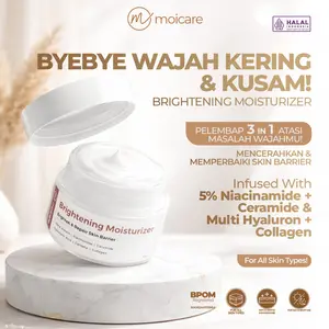 Moicare Brightening Moisturizer 5% Niacinamide + Alpha Arbutin & Ceramide – Pelembap Wajah untuk Kulit Tampak Lebih Cerah