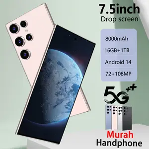 Samsug Galaxy S 25 Ultra+ Gaming 5g Phone murah cucigudang 2026 16GB+1TB Android14.0 4G/5G WFl Dual CardSlM-Kamera, Bluetooth -Layar,Smartphone-Screen,Handphone