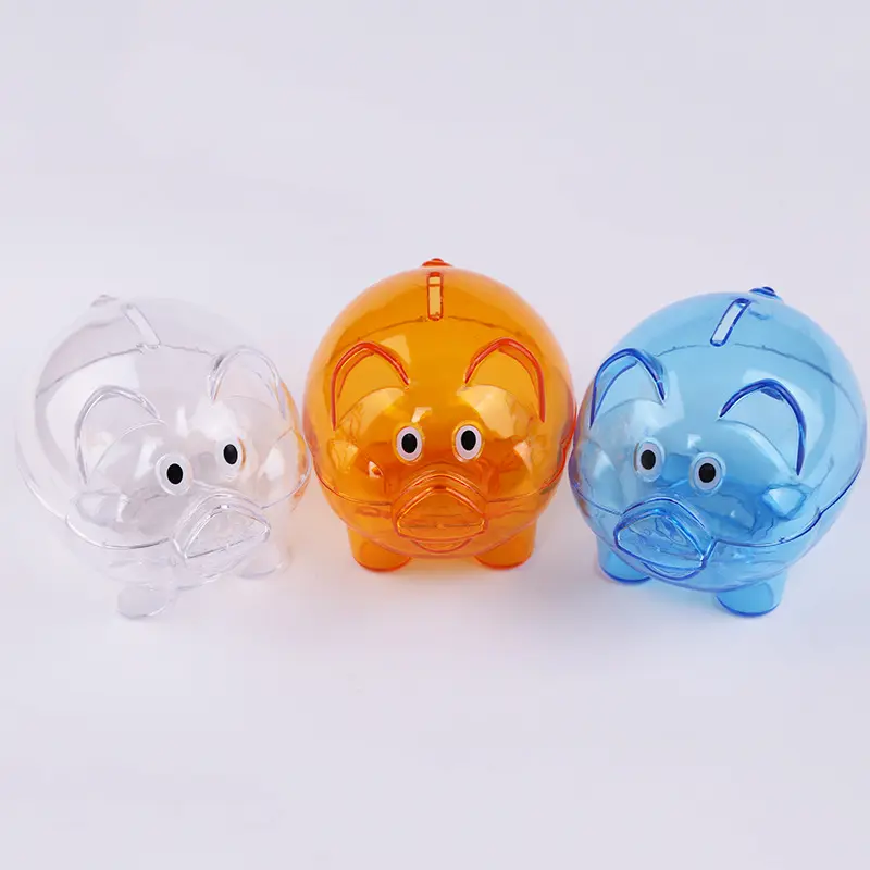2023 New Supermarket Gift Piggy Coin Bank Transparent Money Box Creative Cartoon Saving Box