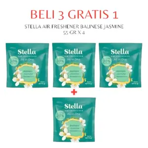 (BELI 3 GRATIS 1) STELLA AIR FRESHENER ALL IN ONE BALINESE JASMINE 55 GR X 4