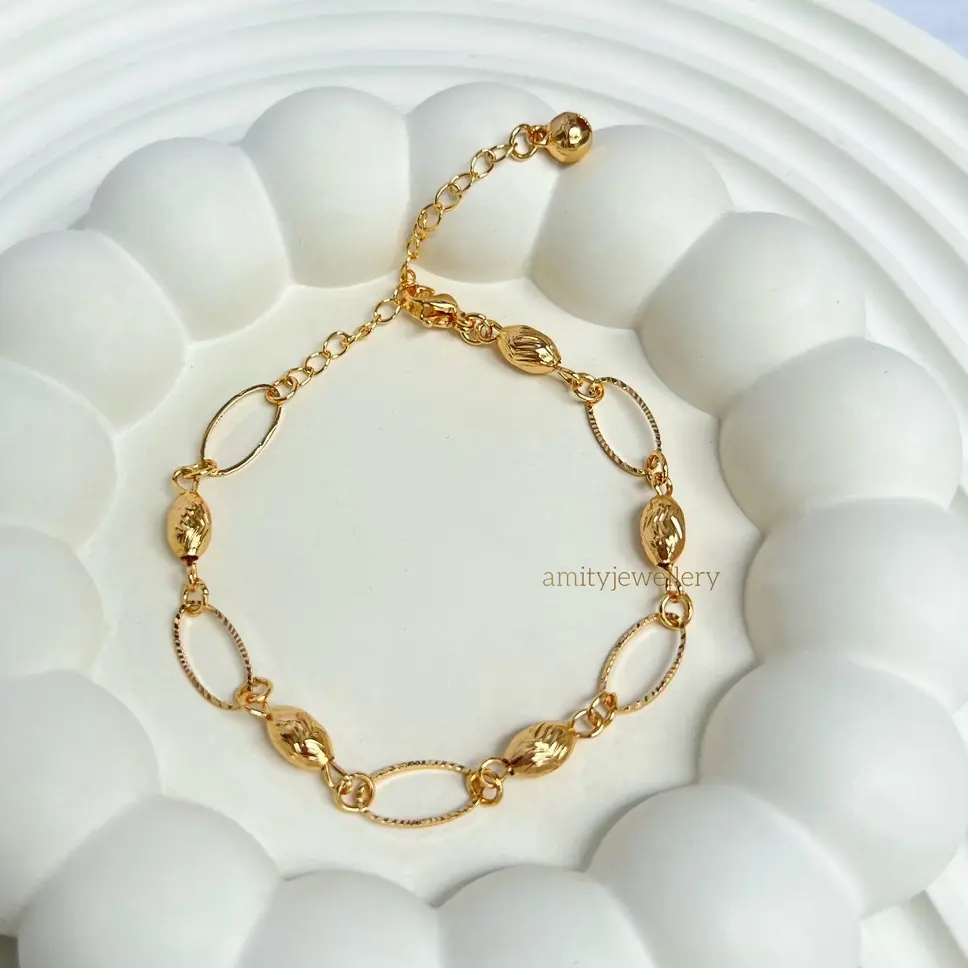 Gelang Titanium Wanita Anti Karat Anti Luntur Warna Gold