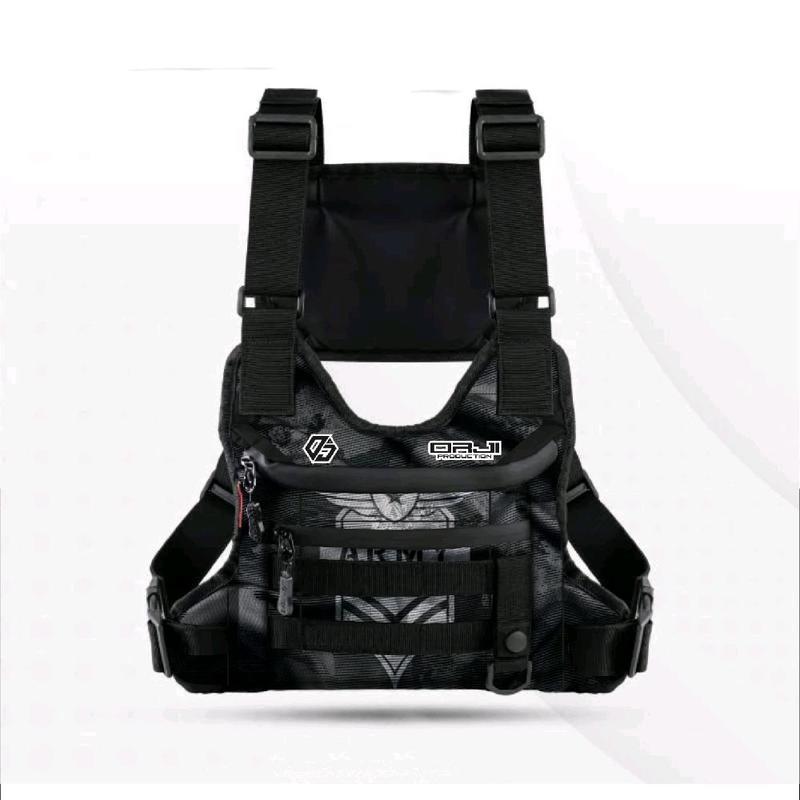 Tas Dada Pria Waterproof Tactical Motif Print/Tas Cowok Kekinian Anti air Terbaru 2025 Pinggang 5