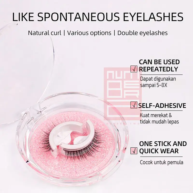 Eyelash extensions bulu mata palsu dengan lem free glue perekat 3D magnetic langsung tempel untuk natural Latina cosplay ala korea look cetar 4