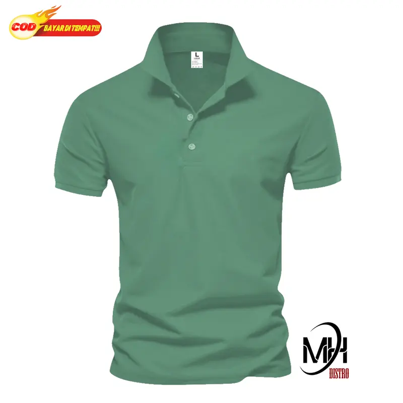 MAHA DISTRO - Kaos Polo Shirt Polos Kerah Abu Tua Lengan Pendek Kaos Kerah Pria/wanita Unisex 7