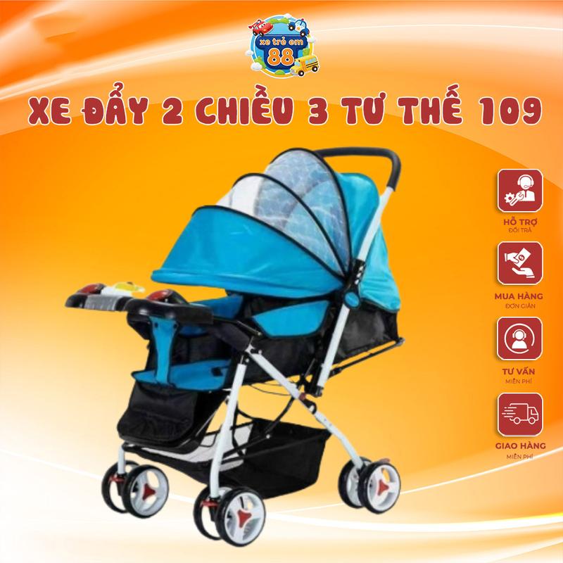 Xe đẩy 2 chiều 3 tư thế 109 Có nhạc + bảo hiểm + phanh chân + giỏ để đồ Cho Bé xe dayem Beige Có thể gập lại hợp kim nhôm đen cao cấp xe đẩy chilux xe đẩy Black Điều chỉnh được kinderkraft xe xe đẩy xe đẩy xe đẩy xe đẩy v9 xe đẩy xe đẩy xe đẩy