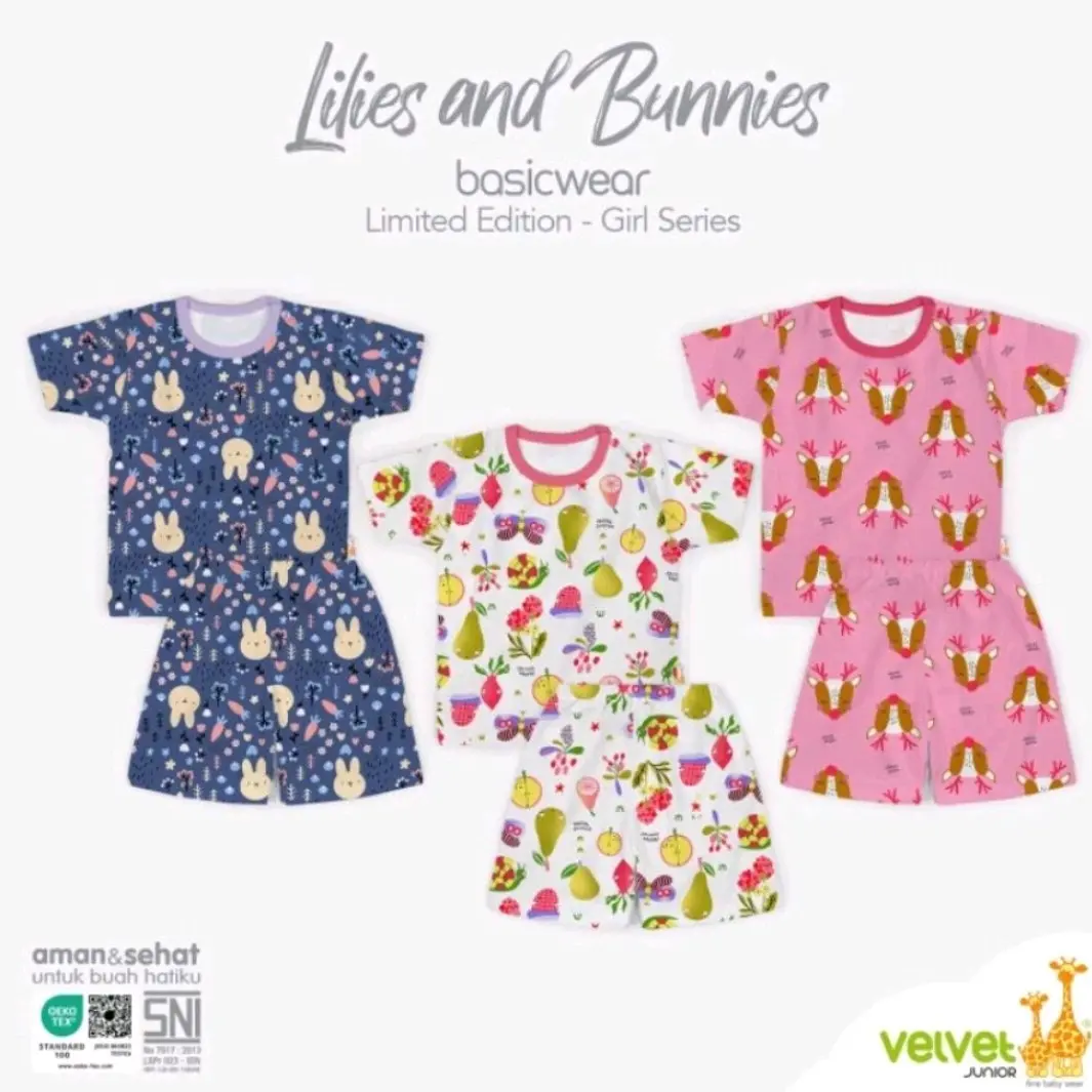 Setelan Pendek Velvet Junior Limited Edition Setelan Baju Pendek Celana Pendek