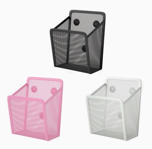 Magnetic Wire Mesh Organizer - Durable Iron, Ideal for Whiteboard & Fridge Storage, Available in Pink, White, and Black, Fridge Storage|Decorative Organizer|Magnetic Hold 2