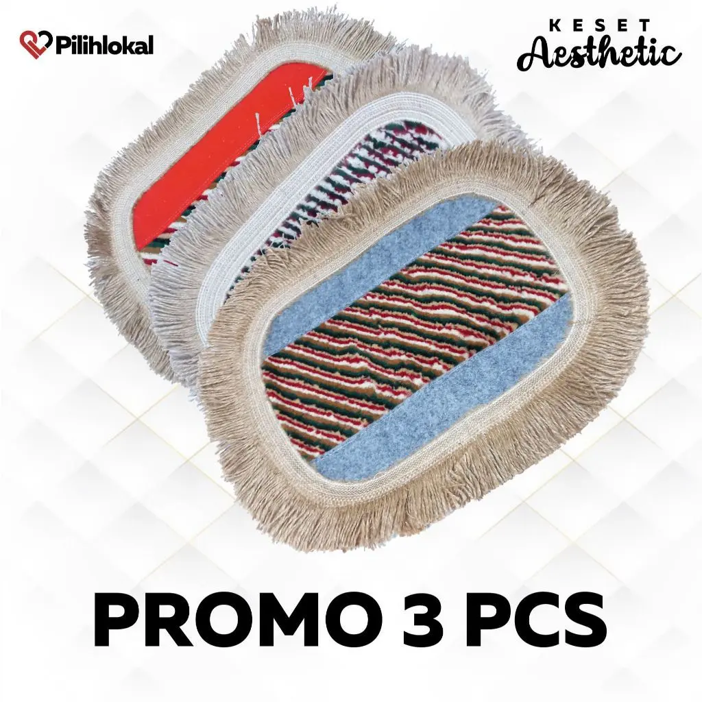 (PROMO 3 PCS) Keset Kaki Kamar Mandi Menyerap Air Ukuran 40cm x 60cm - Keset Kaki Kamar Tidur Aesthetic - Keset Kaki Rumbay - Keset Dapur Panjang Anti Slip Tebal - Alas Vas Bunga Anyaman - Hiasan Kamar Aesthetic Cewe - Keset Karung Goni Estetik