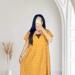 DASTER POLKADOT MODEL SILANG// DASTEE REMAJA KEKINIAN Wanita Dress Dewasa