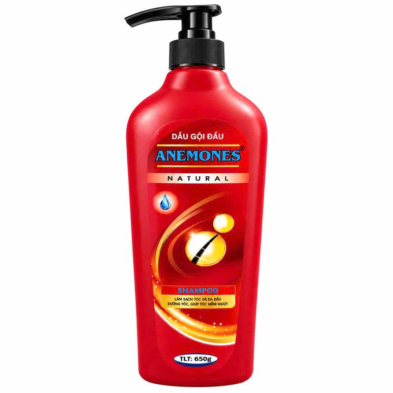 Dầu Gội Đầu Anemones 650ml Hỗ Trợ Làm Sạch Gàu Sạch Da Đầu Dưỡng Tóc Mềm Mượt Hương Thơm Dễ Chịu
