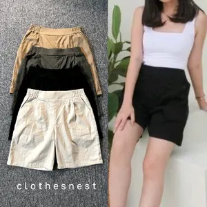 HOT PANTS/Celana Pendek Wanita Polos Katun Twill Combed Melar Nyaman | Muat BB 46 - 75 KG