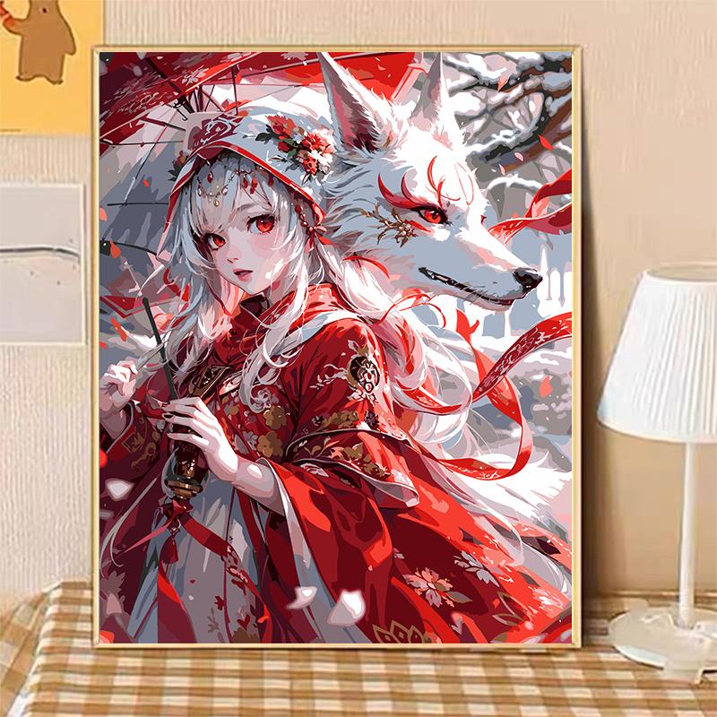  Bộ sơn dầu theo số ACANDYL Cô gái với mũ đội đầu trang trí 50x65cm Nghệ thuật tô màu tự làm Tranh chân dung thanh lịch Trang trí nội thất vẽ tay Quà tặng độc đáo Vẽ Tranh Diy 