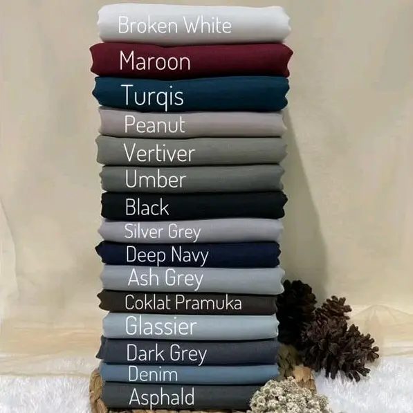 Hijab Segi Empat Paris Premium Lamour Warna Silver Grey 110x110cm - Kerudung, Square, Voal, Muslim, Putih