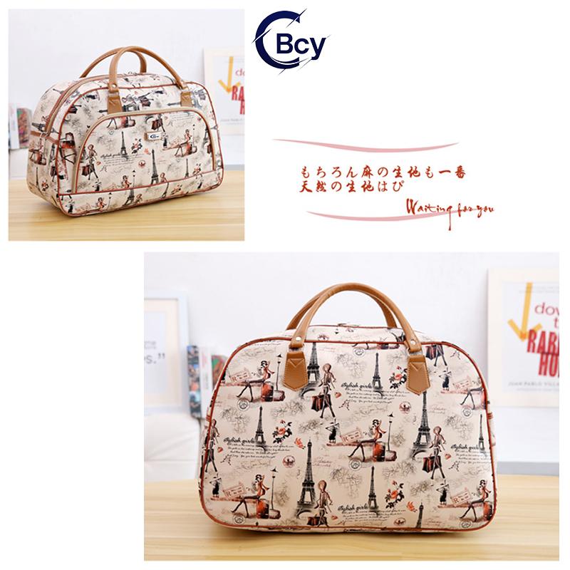 CBCY Tas Perjalanan Kapasitas Besar 50 Liter multifungsi PU Tahan Air Unisex Gaya Eropa Amerika Cetak Kartun Tas Tangan Koper Akhir Pekan Keluarga Travel Wanita Pria Mudik Grid Hitam two way zipper zips